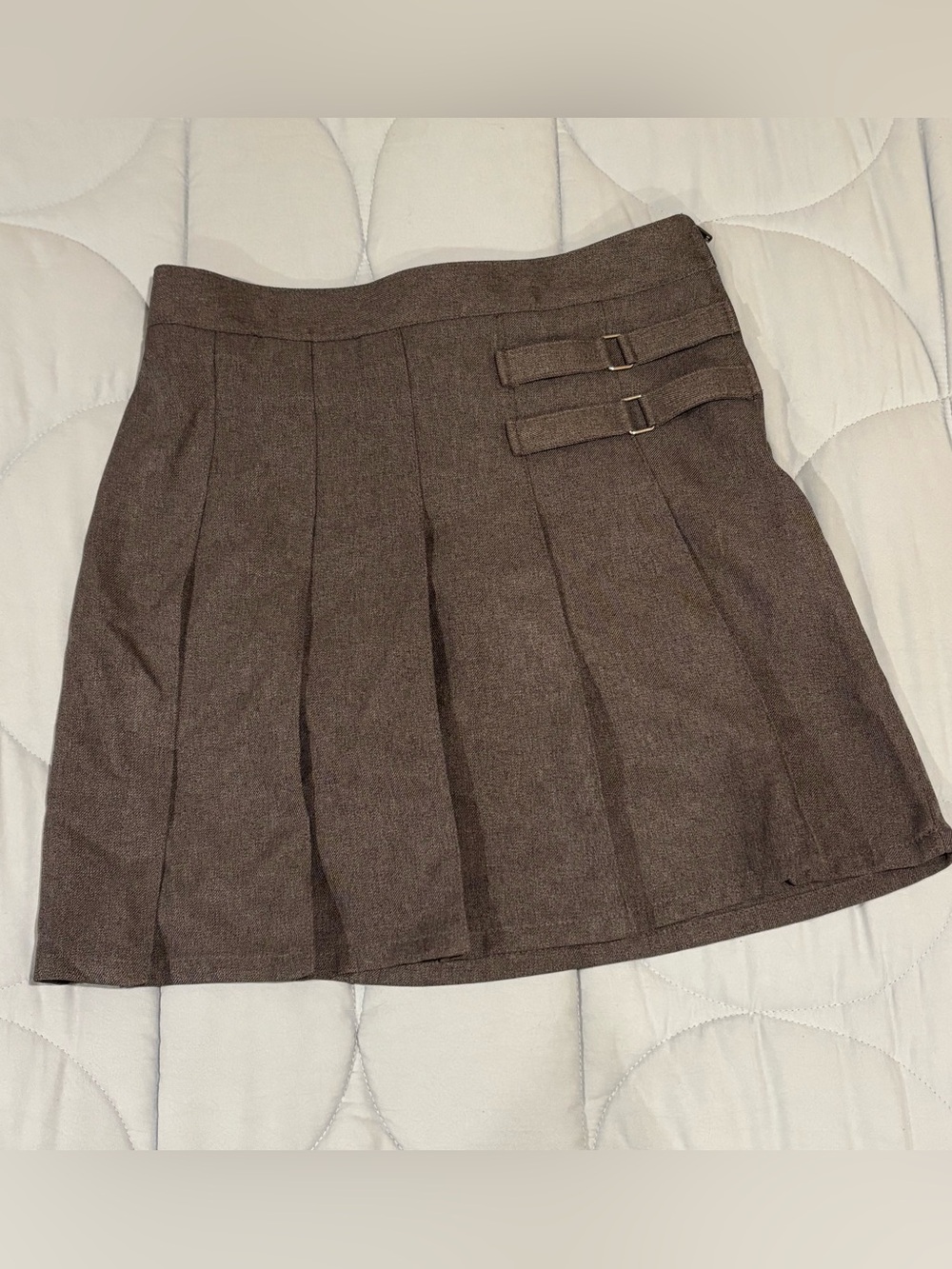 French Toast Girls' Adjustable Waist Pleated-Front Two-Tab Scooter Skirt Gray 14
